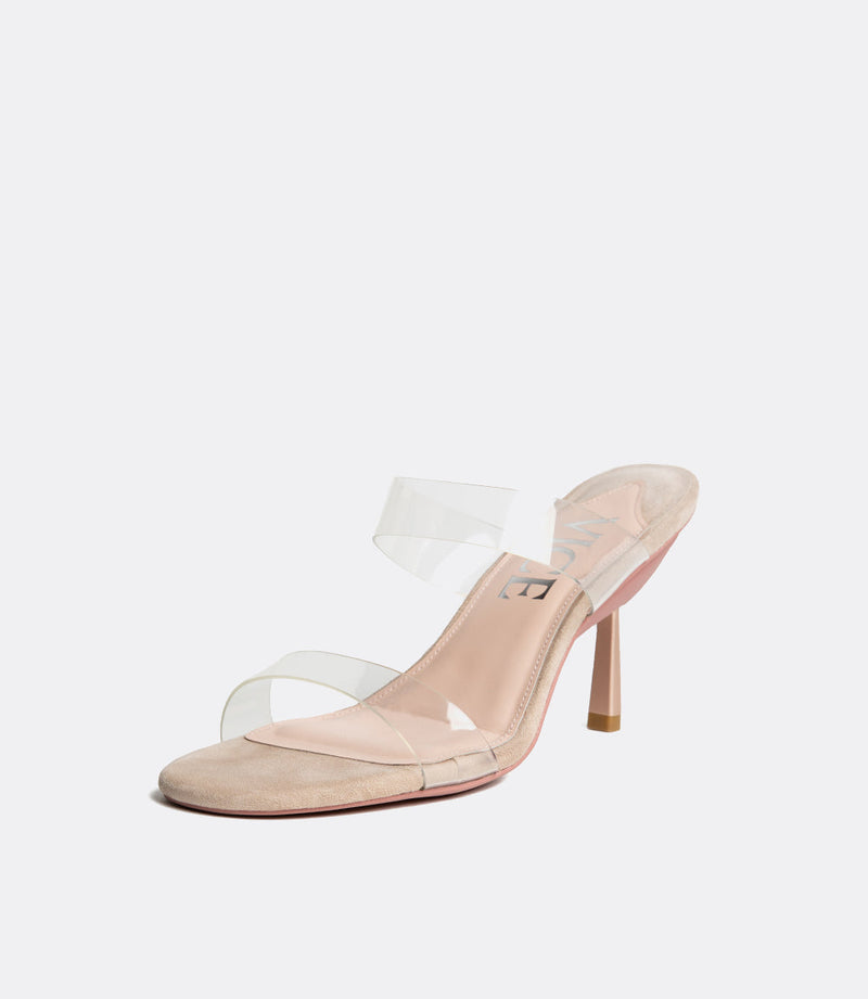 Clear Mules en PVC Beige