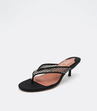 Margo Sandals en Malla de Cristal Negro