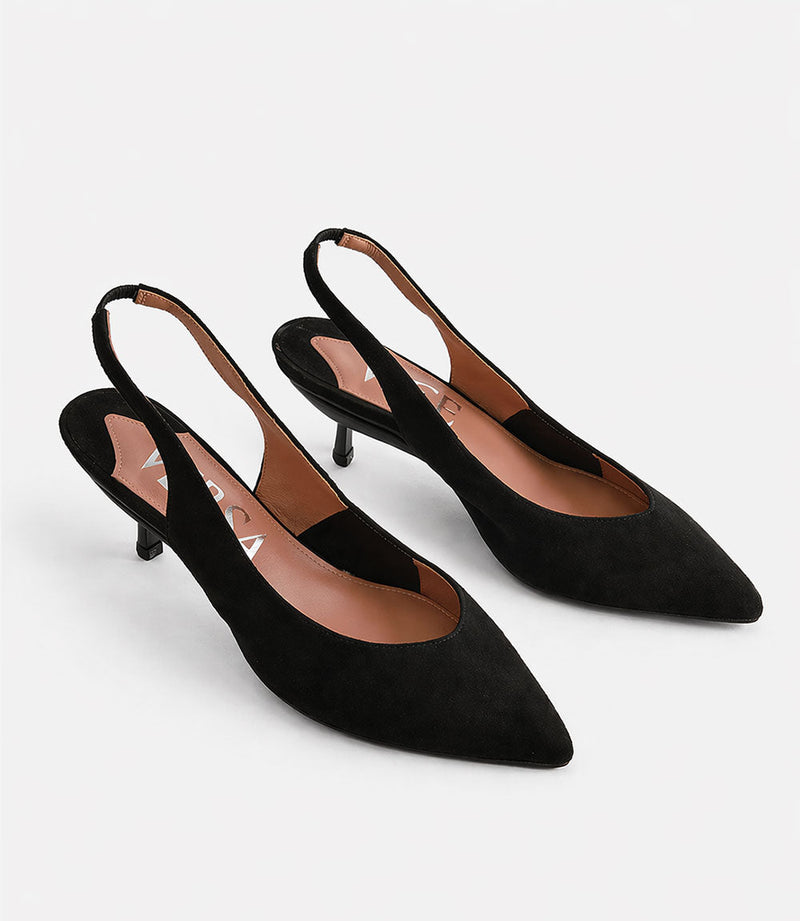 Valentina Pumps en Ante Negro